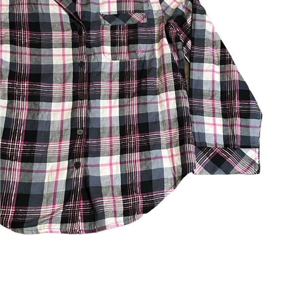 Victoria’s Secret Plaid Long Sleeve Pajama Top Womens Size XS Red White - Picture 5 of 5